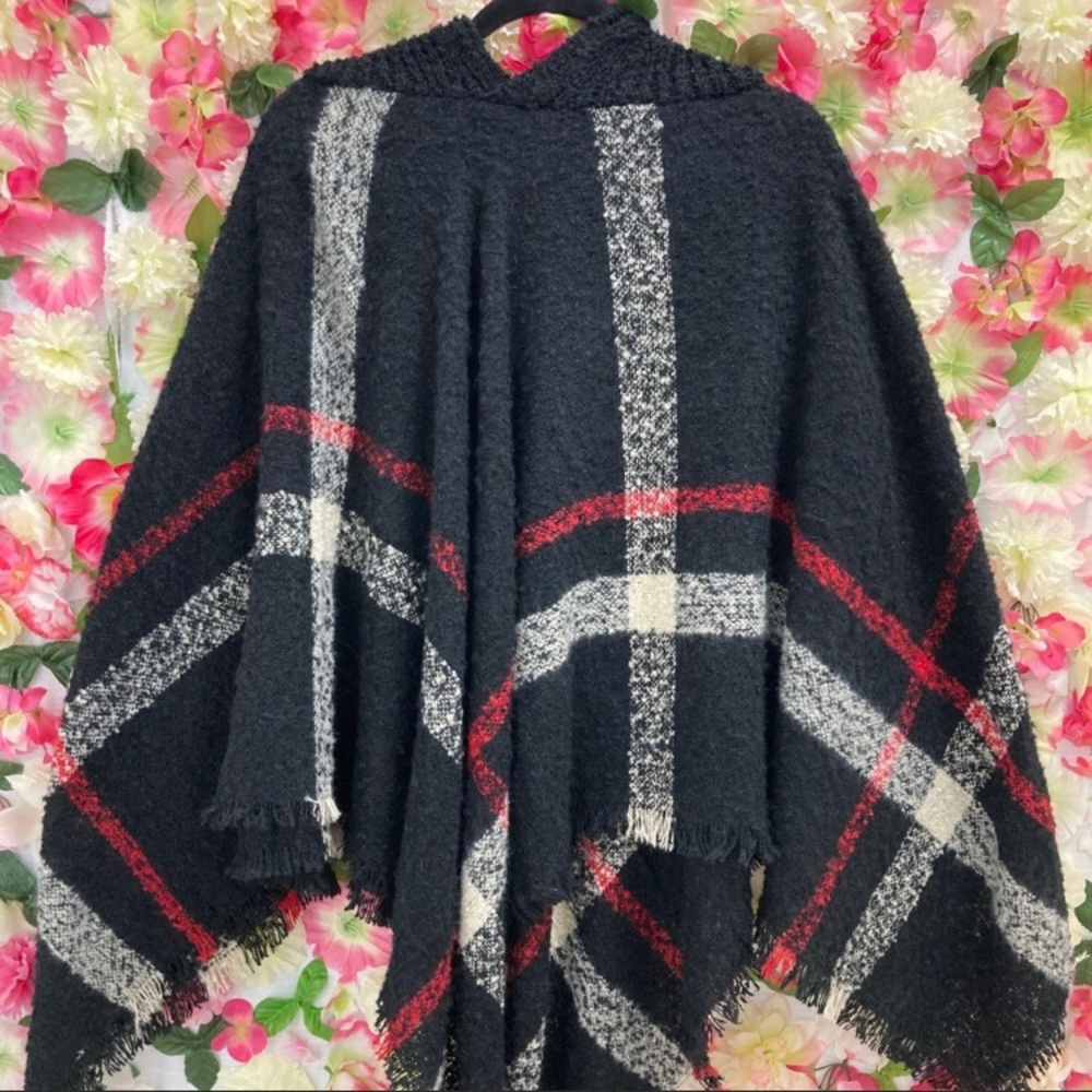 Burberry Style Poncho with Hood